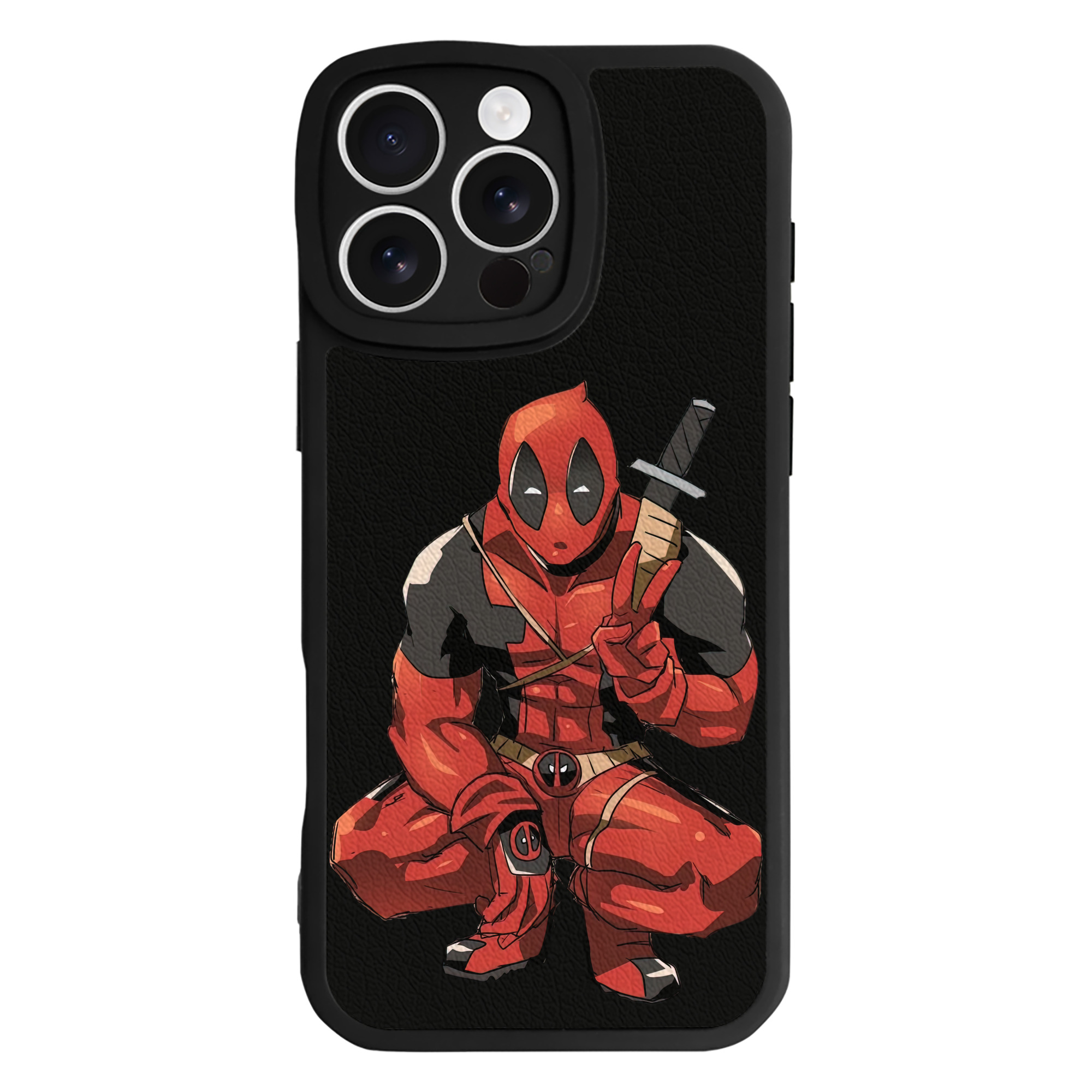 （画像用） Deadpool デッドプール 【iPhone 16シリーズ対応】シリコンスマホケース（レザー調） 材質：シリコン